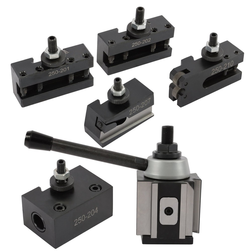 6 Pack BXA Tool Post Set 250-200 Complete Quick Change System for Lathes