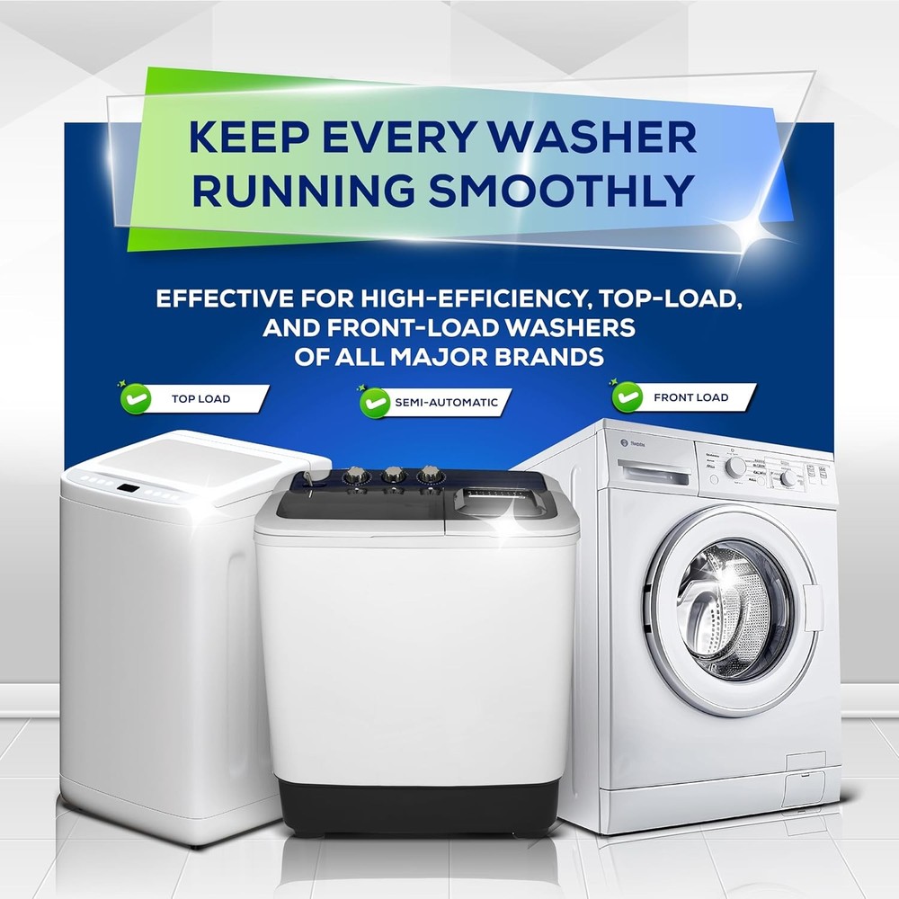 Washing Machine Cleaner Tablets, 24 Pack–Deep Cleaning Tablets for Top & Front