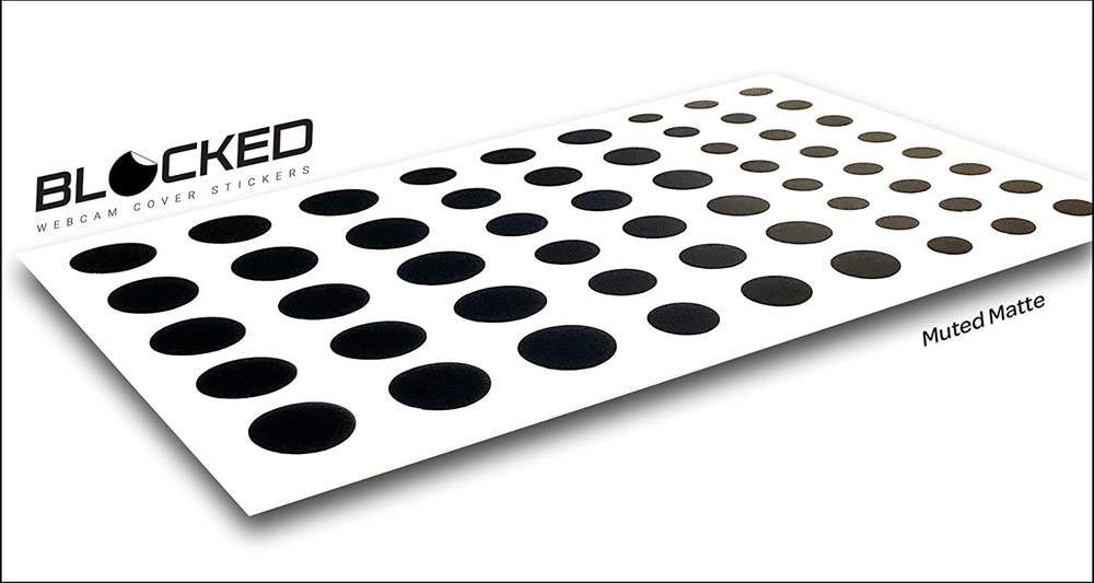 BLOCKED Webcam/Camera Vinyl Covers | 57 Low-Tack Restickable Webcam Sticker | 3-