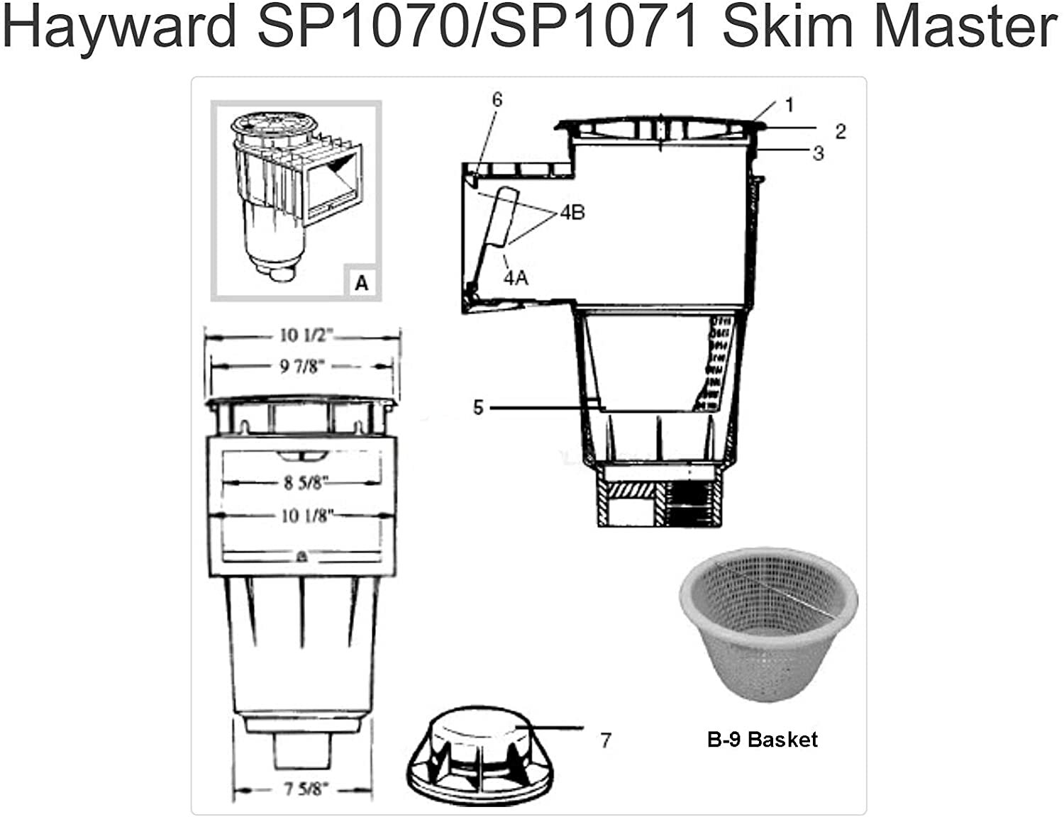 Pool Skimmer Basket SPX1070E B-9 B9 R2111 For Hayward, Pentair, Swimquip Skimmer