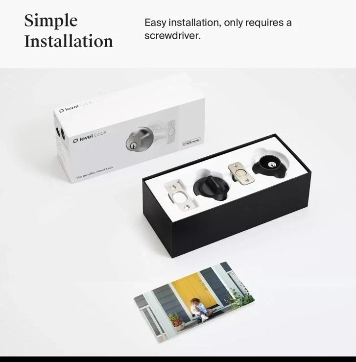 Level Lock Smart Keyless Entry Smartphone Access Bluetooth HomeKit - Matte Black