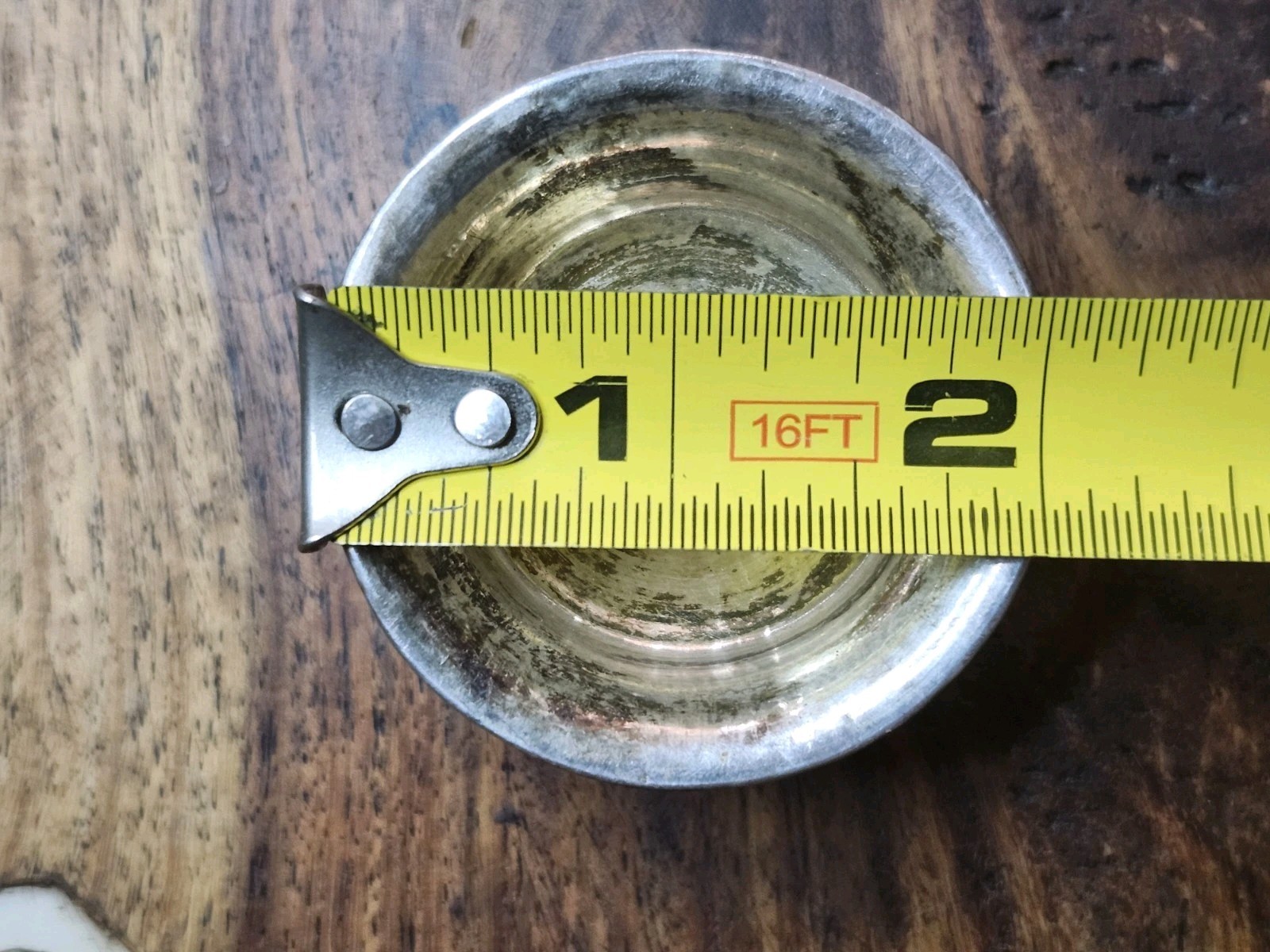 Tibetan Jha Phor Silver & Carved Stone Ritual Tea Bowl 2” Nepal 57.94 Grams