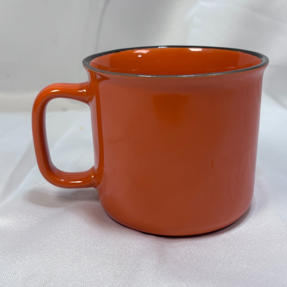 BULLEIT FRONTIER WHISKEY MUG Orange Ceramic Cup Bourbon Bullet Camping