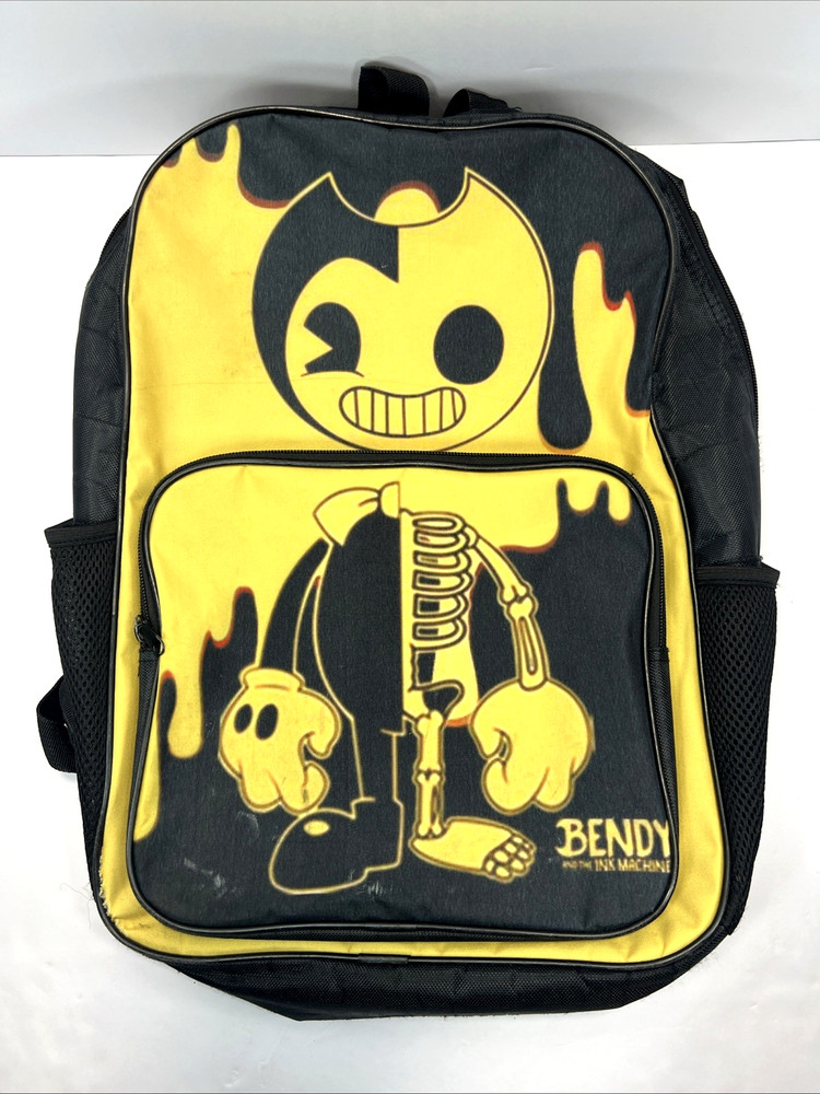 Bendy and the Ink Machine Backpack Black Knapsack Yellow Version