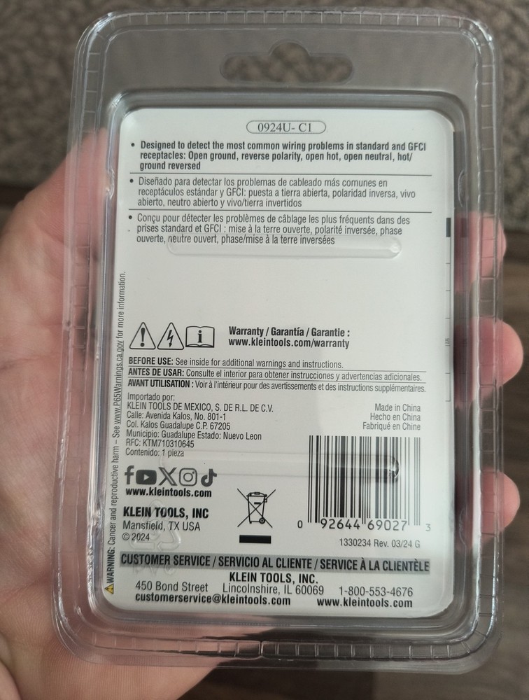 Klein Tools GFCI Receptacle Tester