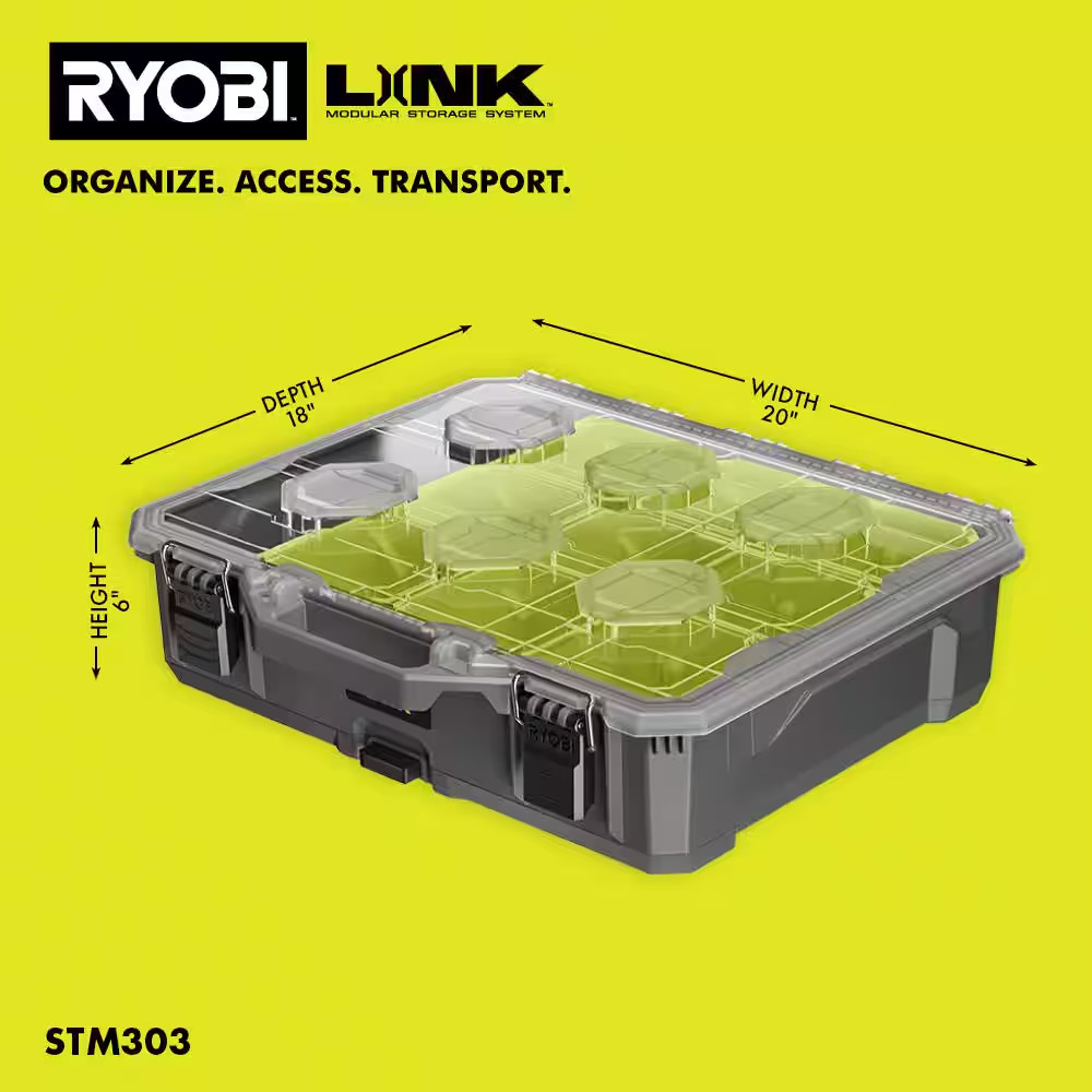 LINK 10-Compartment Modular Small Parts Organizer Tool Box
