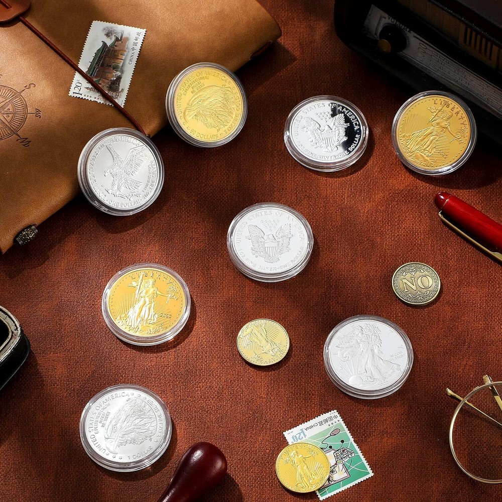 30PCS Plastic Clear Round Coin Capsule Container Storage Box Holder Case 40MM