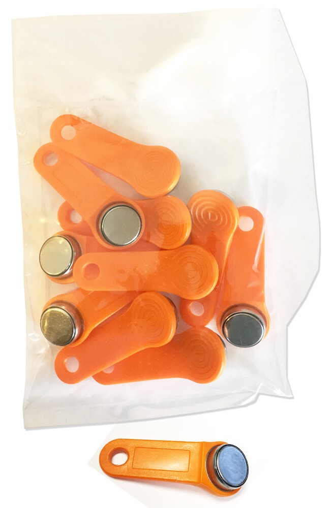 Orange Keytabs iButtons for iButton Job Site Time Clock