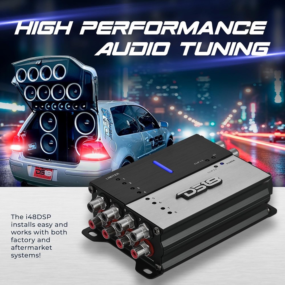 DS18 i48DSP 4-CH IN / 8-CH OUT DIGITAL SOUND PROCESSOR w/BLUETOOTH & APP CONTROL