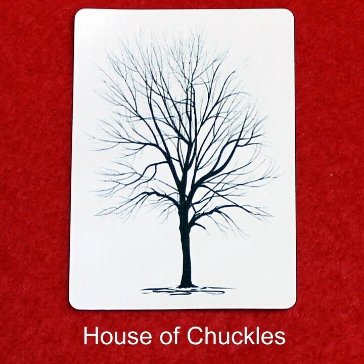 Tree #2, Bicycle Printed Gaff Card, Red