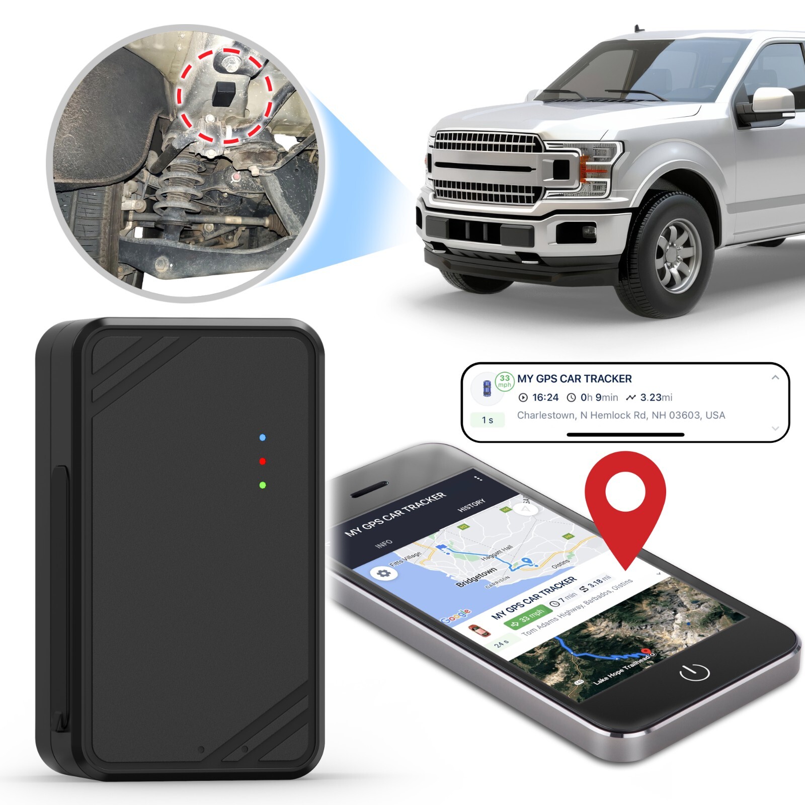 4G GF10 GPS Tracker for Cars, Trucks, and Vehicles - a Waterproof GPS Locator