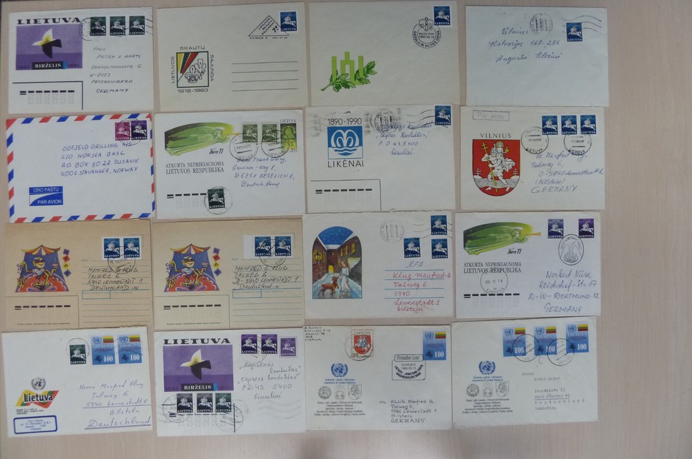 LITHUANIA 1991/1996, 129 COVERS & FDC