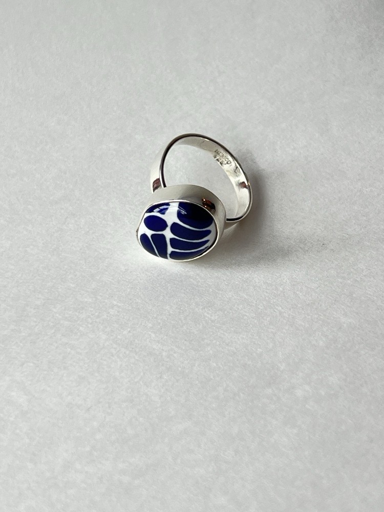 Talavera Design Ring 925 Sterling Silver Artisan Handmade