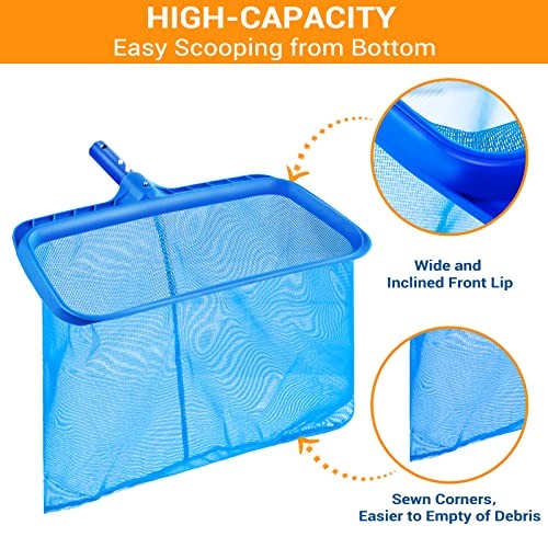 Pool Skimmer - Pool Skimmer Net without Pole, Swimming Pool Leaf Pool Rake-A