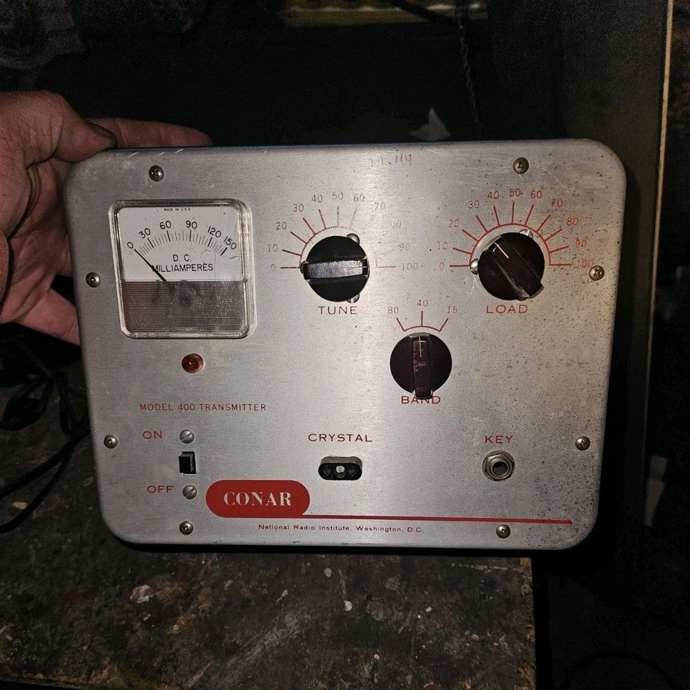 CONAR Model 400 Ham Radio Transmitter Blue Silver Vintage