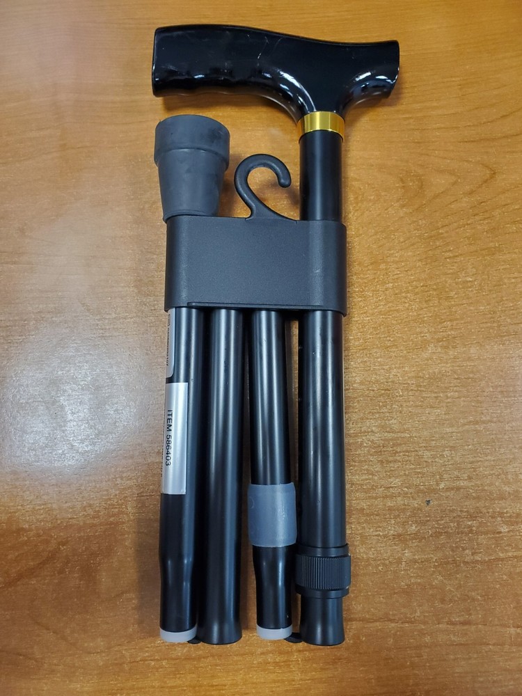 Walgreens Mobility Adjustable Height Folding Cane Black -NO BOX - 6E