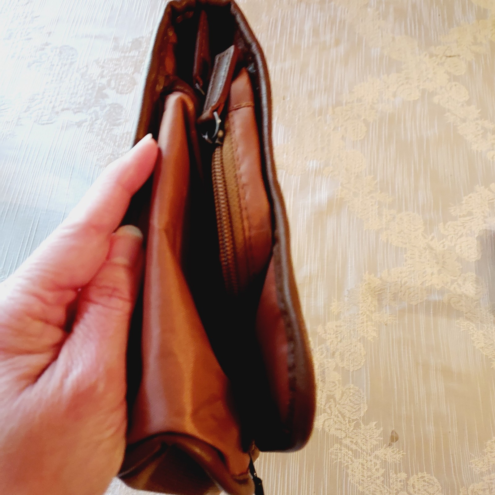 Chaps Ralph Lauren Toiletry Canvas Leather Trim Hang Travel Bag Mens Womens Vtg