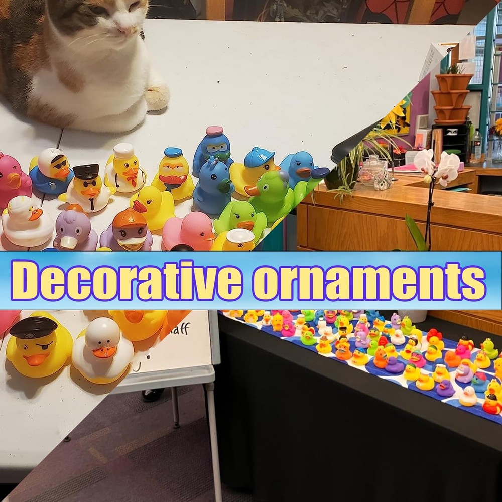 LINICE 30 Pcs Rubber Ducks, Random Assortment Ducks Bulk, Small, Multicolor