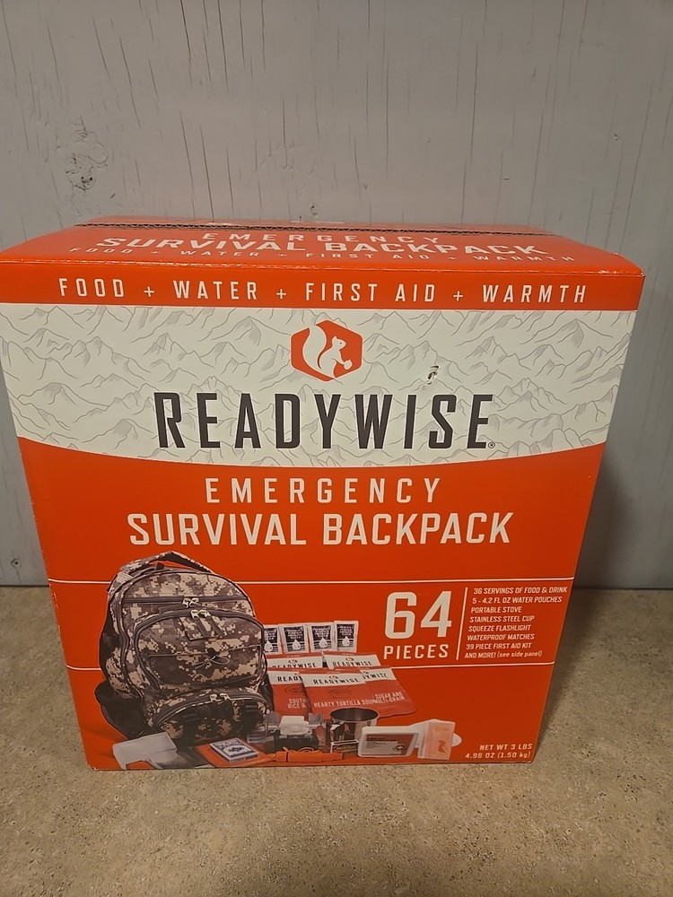 ReadyWise Camo Emergency Survival Backpack (64 piece) New