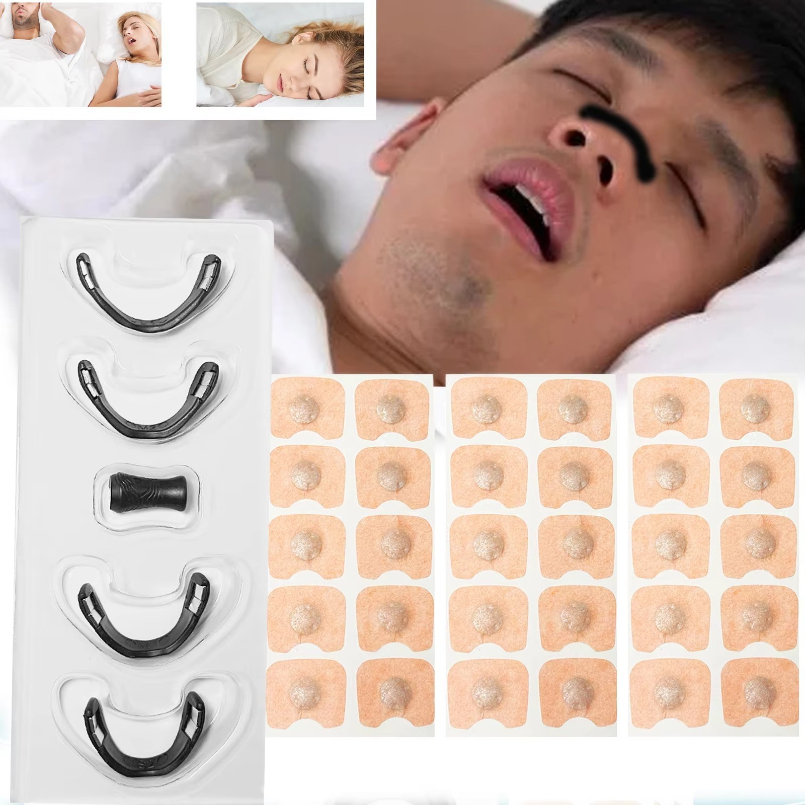 60PCS Magnetic Nasal Strips Anti Snoring Nose Breathing Aid Sleep Support