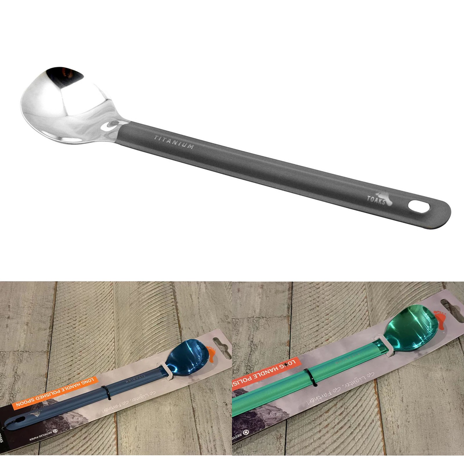 TOAKS Titanium Long Handled Spoon with Polished Bowl SLV-11