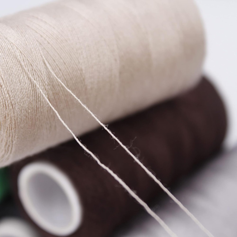 12 Color Polyester Sewing Thread Set with Prewound Bobbins 382Y Each