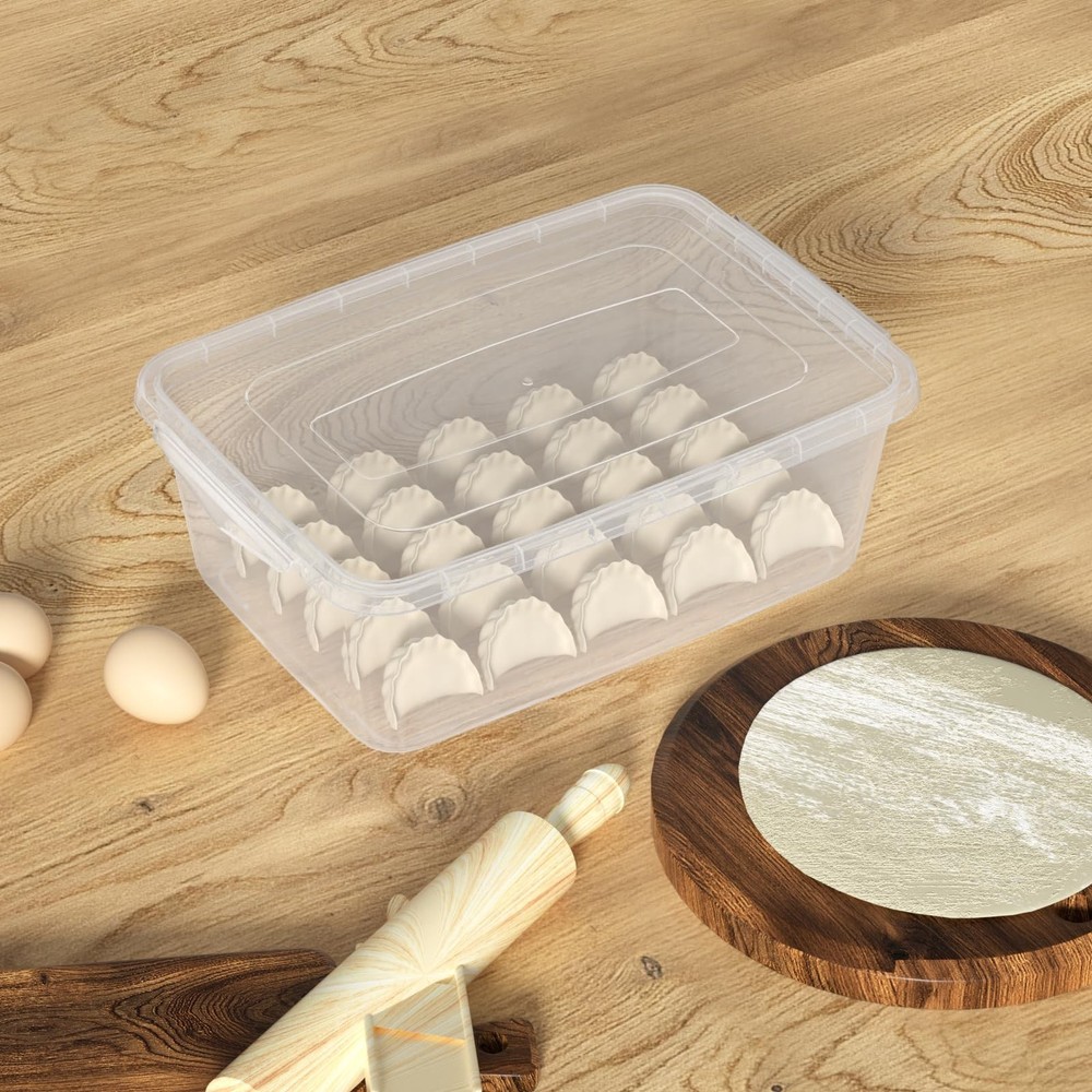 Clear Plastic Stackable Storage Bin Buckle Up Containers Lids 6.5 Quart 4 PCS