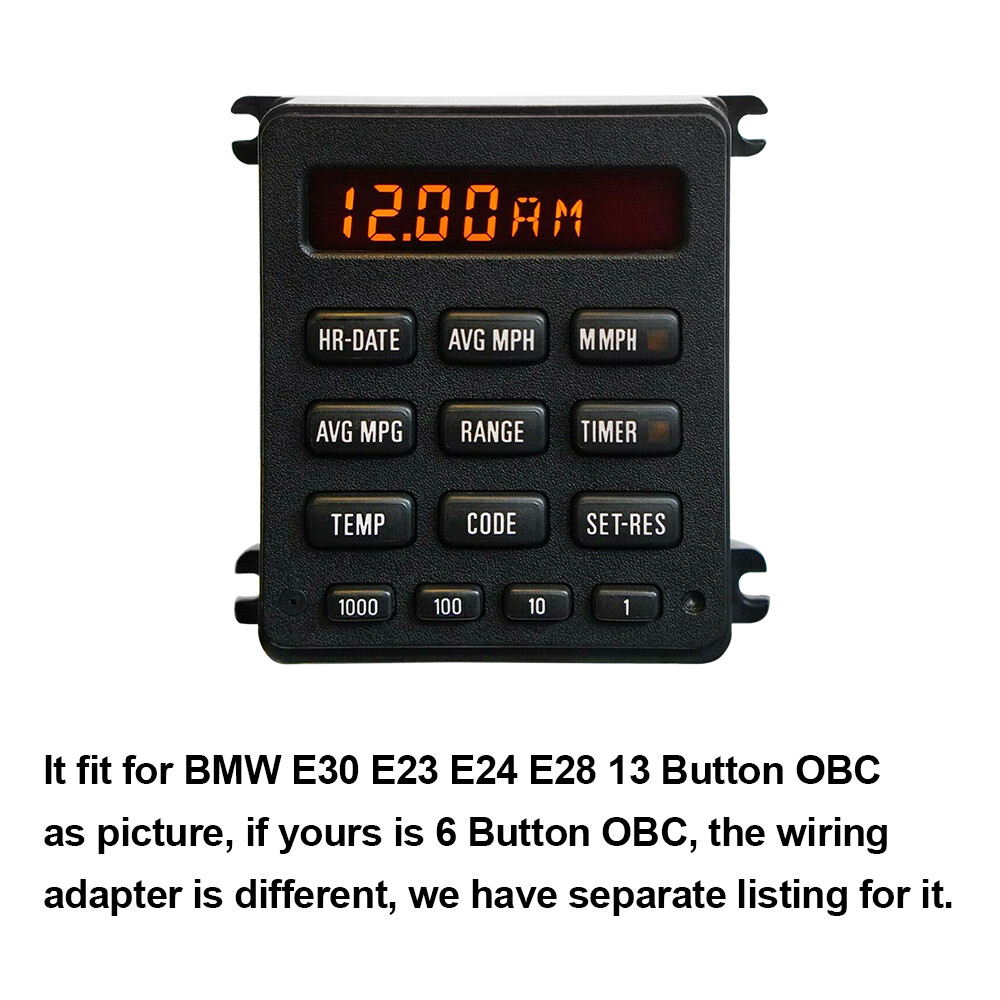 Wiring Adapter for BMW E24 E28 E30 Euro Analog Clock Original with 13 Button OBC