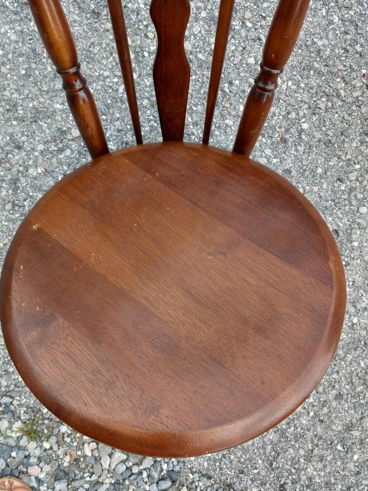 Vintage High Back Adjustable Piano Organ Stool TOP ONLY