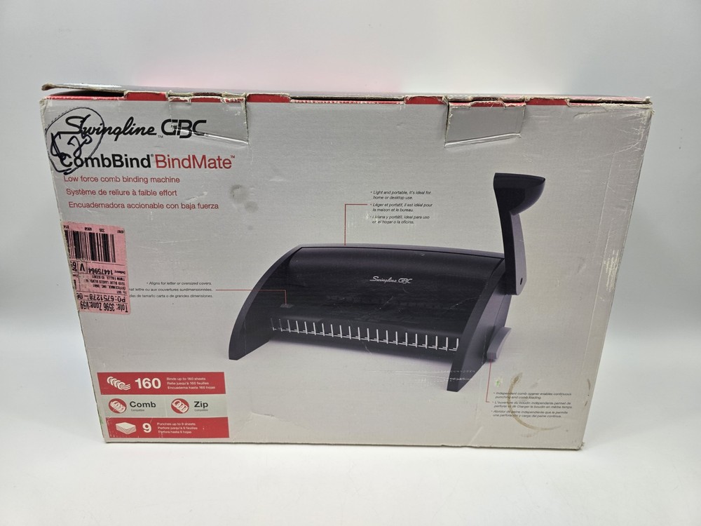Swingline GBC CombBind BindMate Binding Machine New Open Box With EXTRAS Read