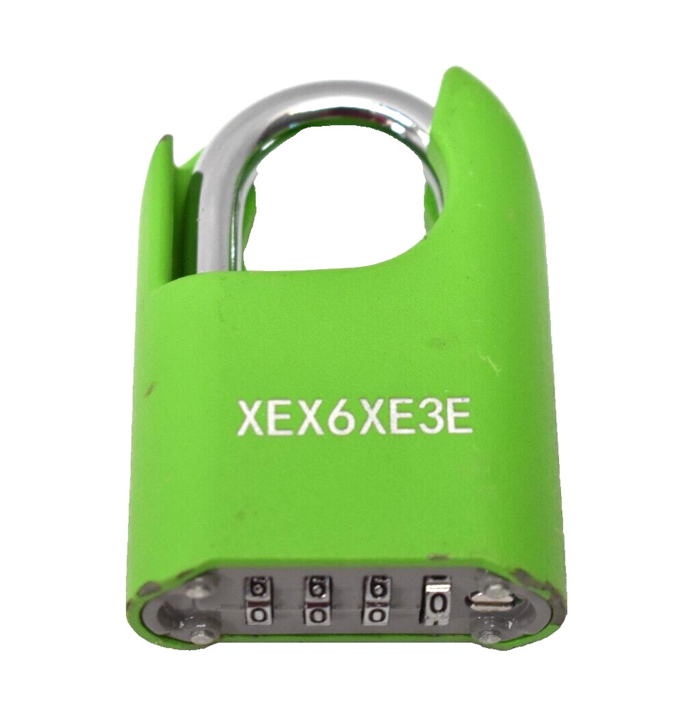 4 Digit Security Padlock Green Stainless Steel Short Shackle Combination Code