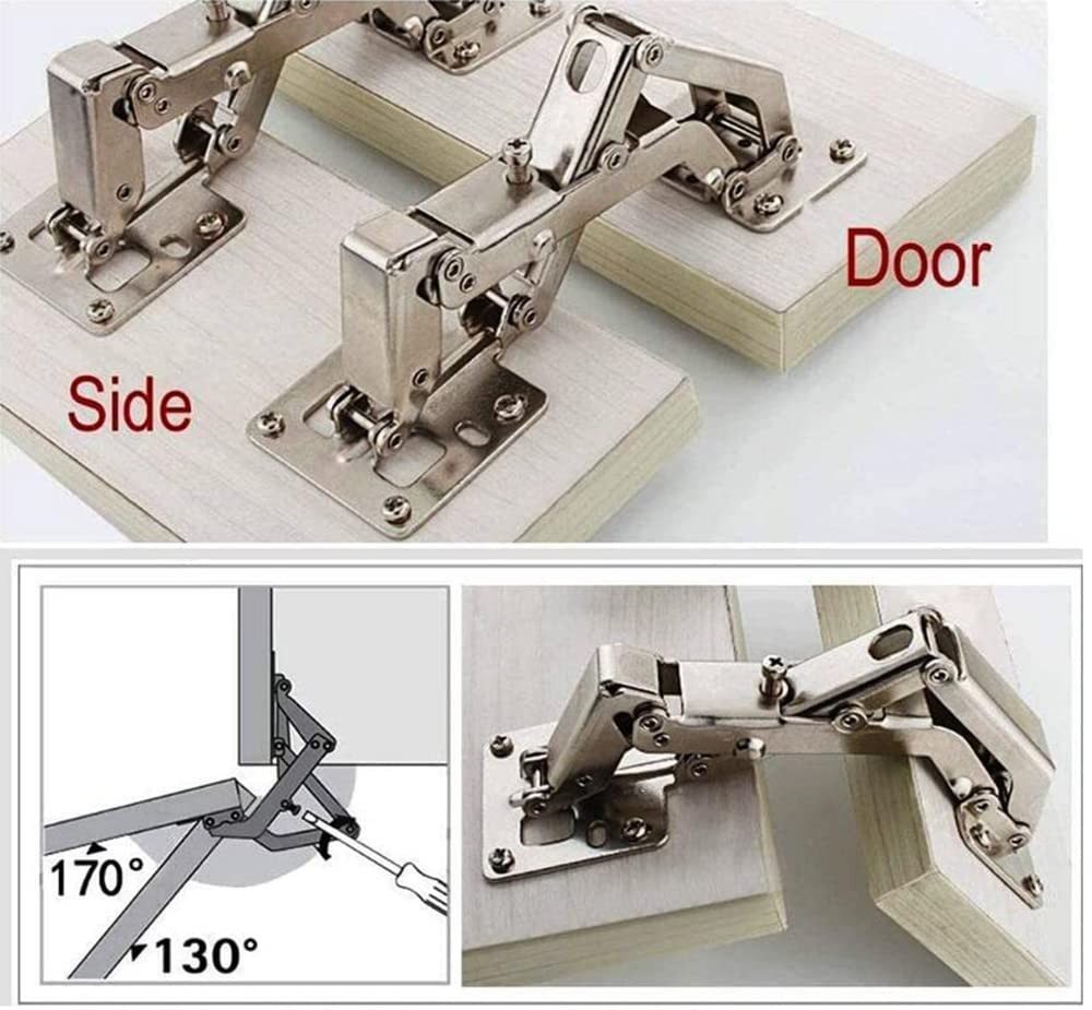 2 Pack 175 Degree Hidden Hinges Frameless Cabinet Hinges Hydraulically Adjust...