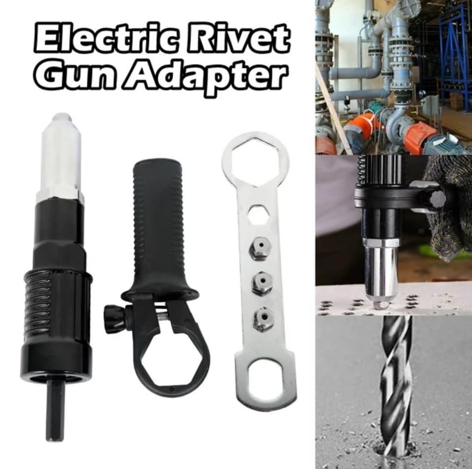 Rivet Gun Adapter Kit,Electric Power Drill Rivet Attachment,Easy Processing