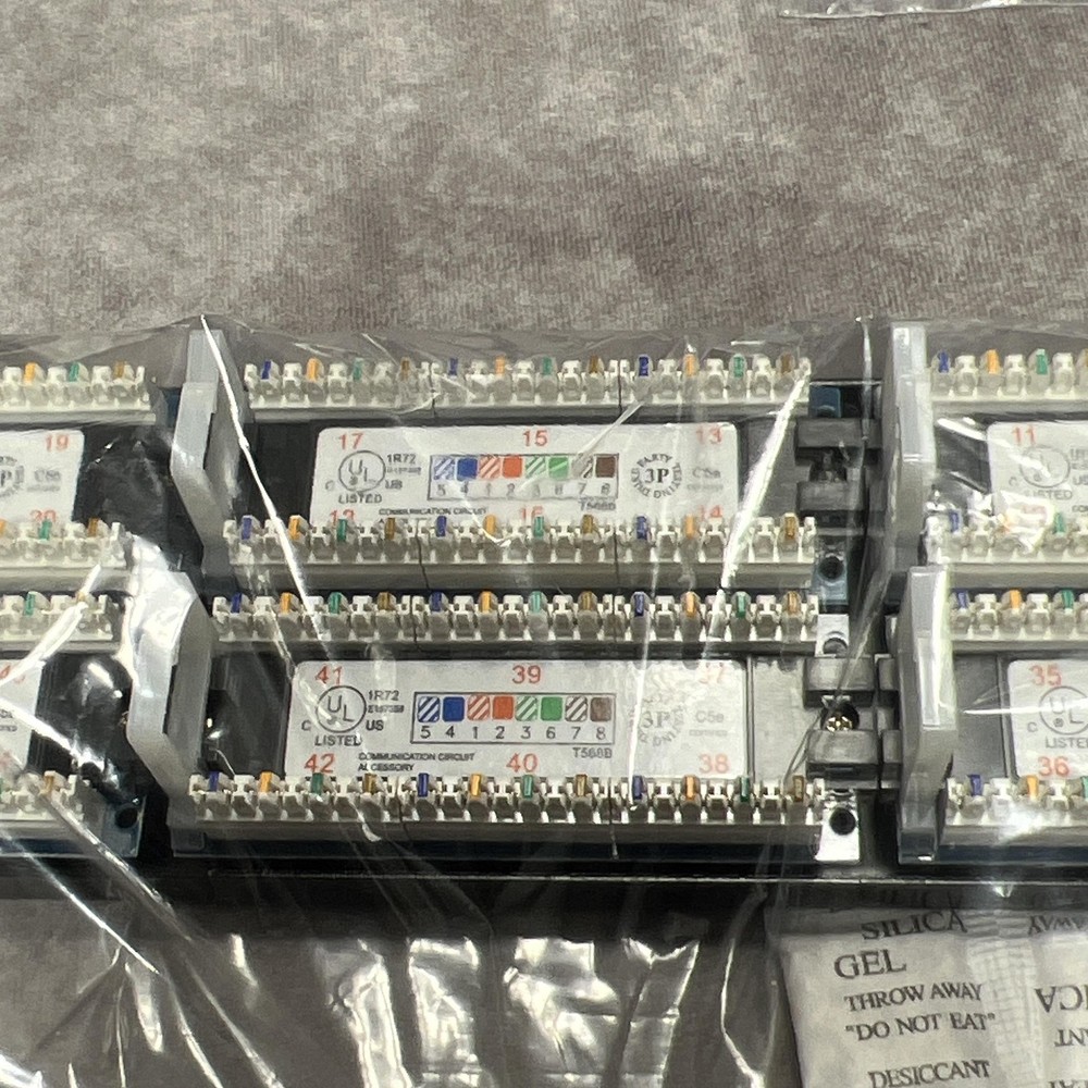 ComCables Cat 5E Patch Panel 48 Port PP-C5E-48 2U Rack Mount Black RJ45
