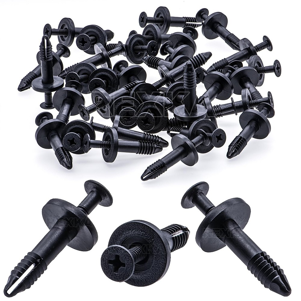 Rexka 20 pcs Trim Panel Retainer Clips Push Type Rivet for Ford One Size