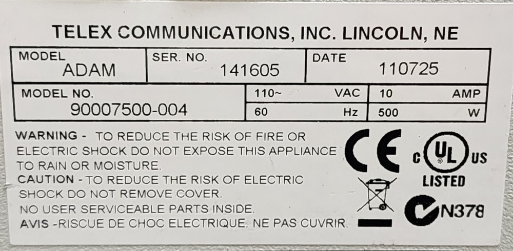 RTS Telex MCII-e Ethernet Master Controller Front & Back Card for ADAM Intercom