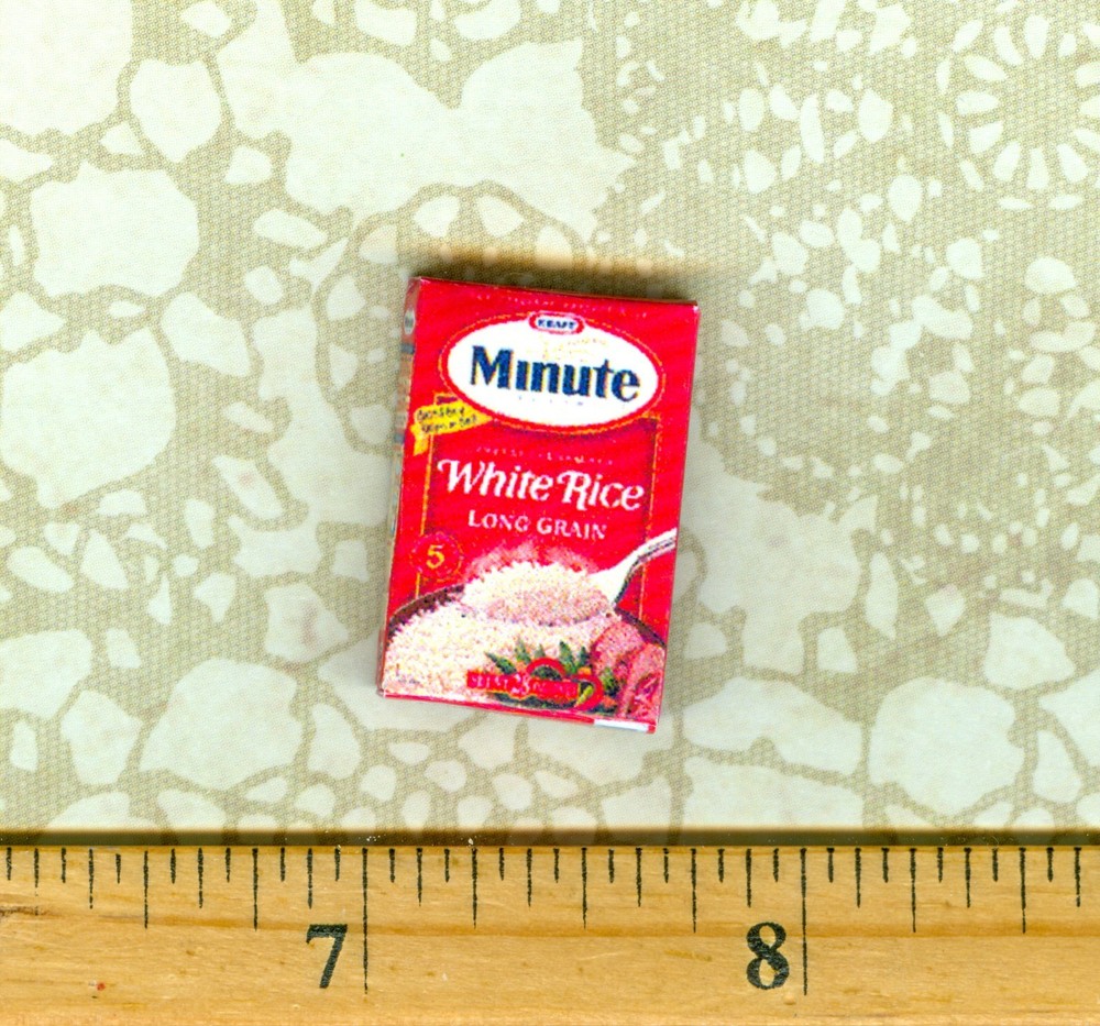 Dollhouse Miniatures Size White Rice Box