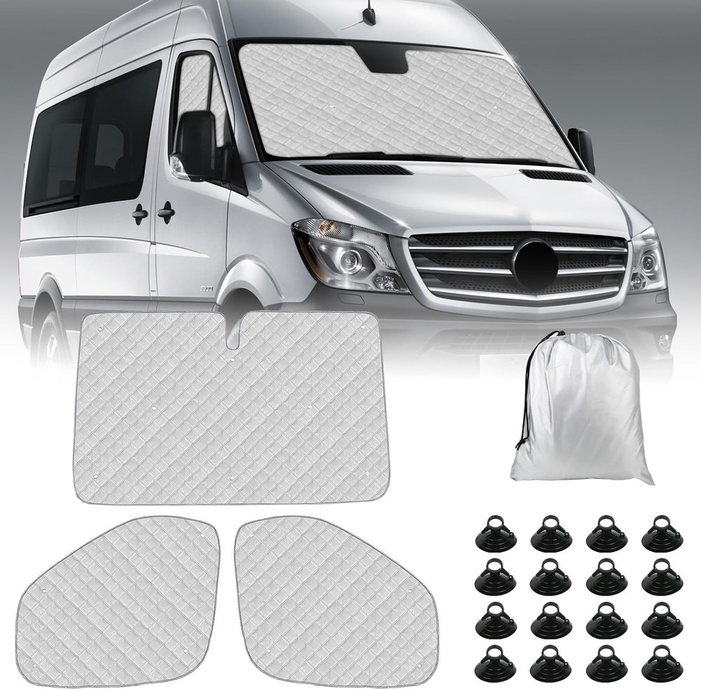 Sprinter Sun Shade 2019-2023 | 3-Piece Van 3Set- Sprinter, Silver
