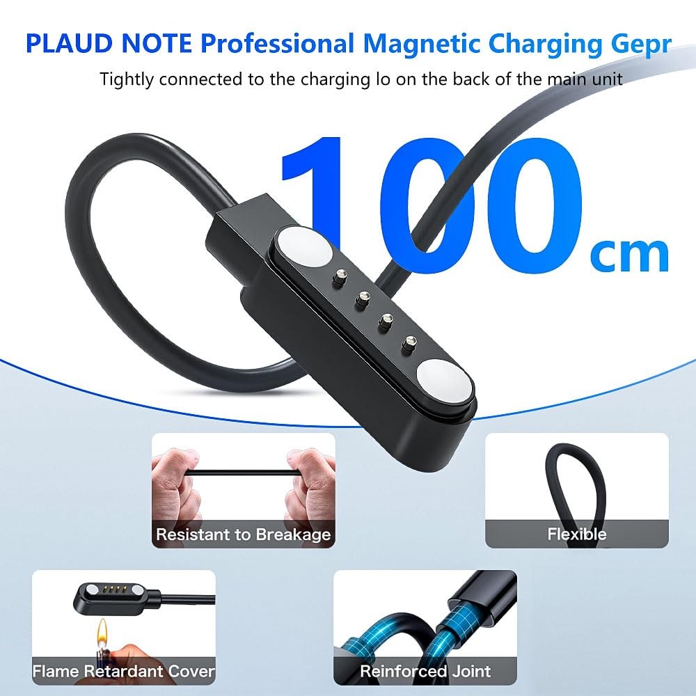 2 Pack Charger Cable Compatible with PLAUD Note 3.3FT 4 Pin Replacement...