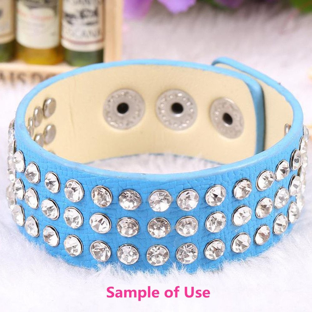 100 Sets Cz Colorful Crystal Rivets Silver Color Spots Studs Double Cap for D...