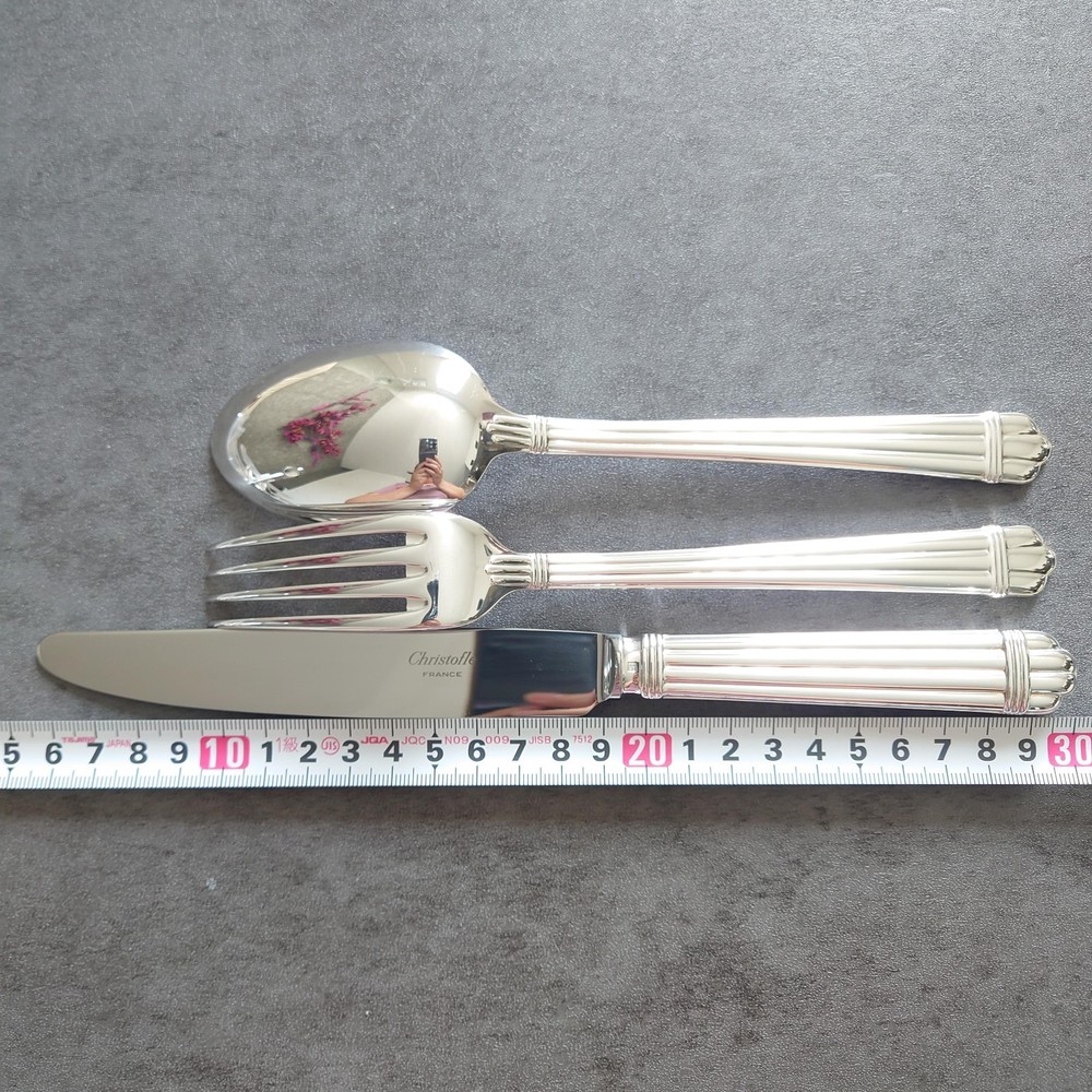 Christofle Aria 9pcs Silverplate Flatware Table Knife Fork Spoon Excellent