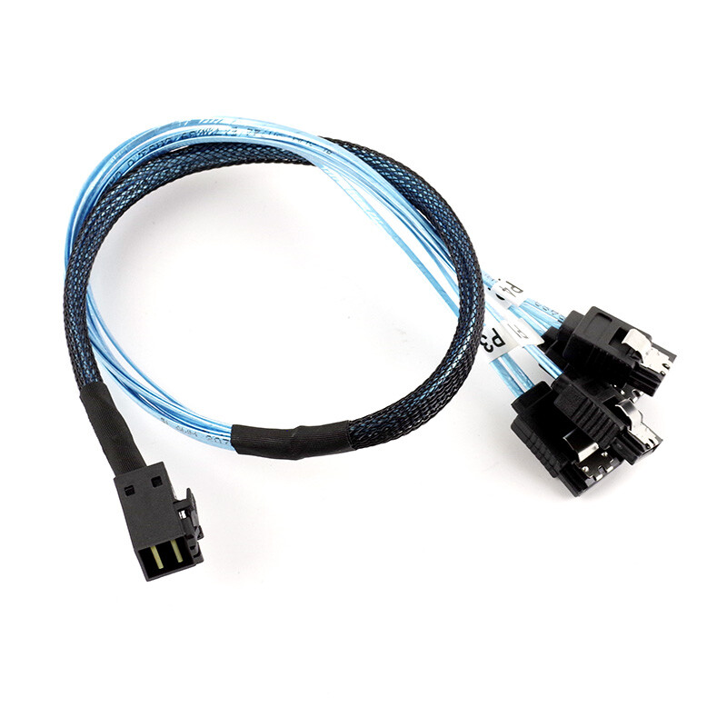 X10Pcs New MINI SAS SFF 8643 turn 4 SATA connected hard disk server data cable