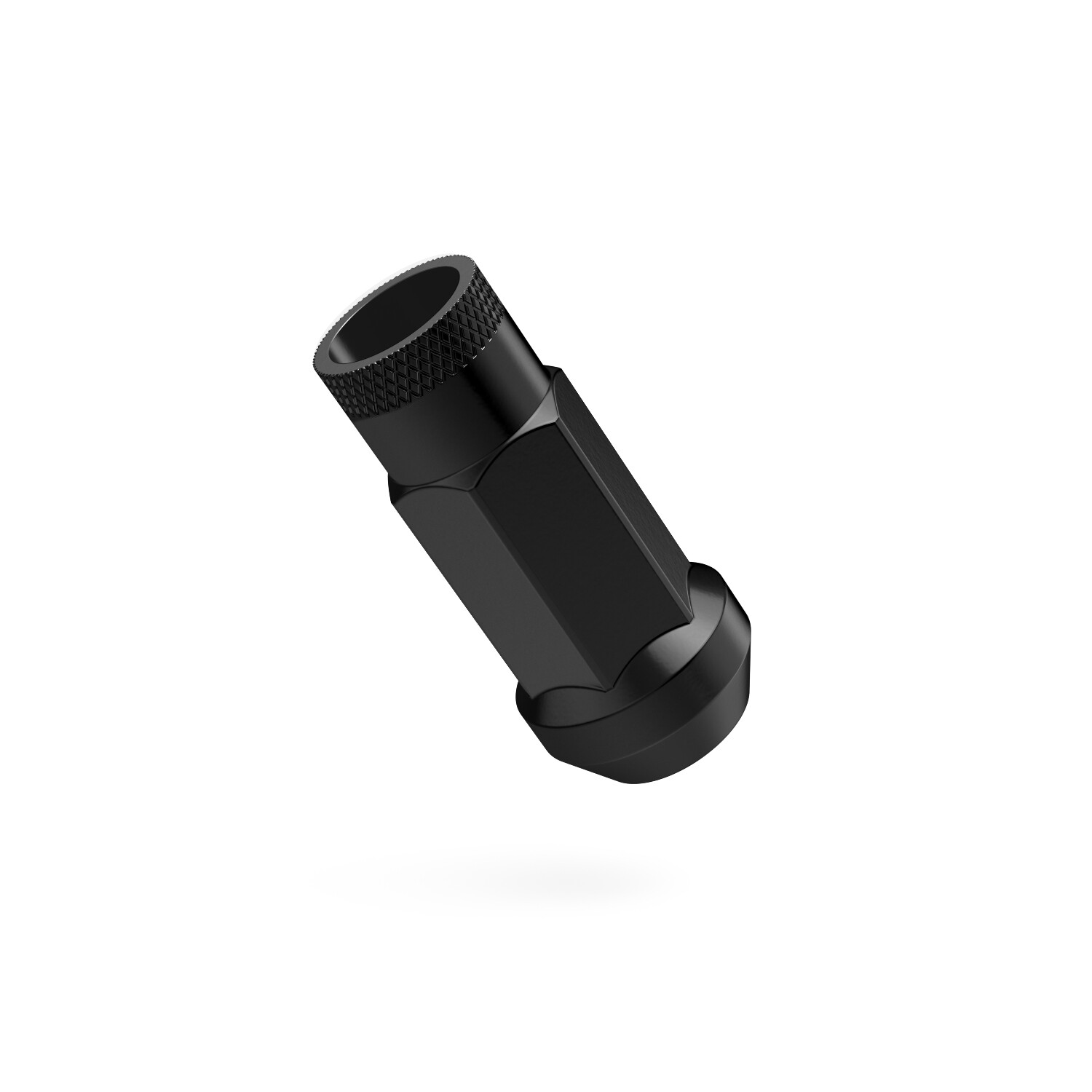 20pc 12x1.5 Lug Nuts w/ Socket, Black, Cone Seat, Extended Tuner Racing Open End