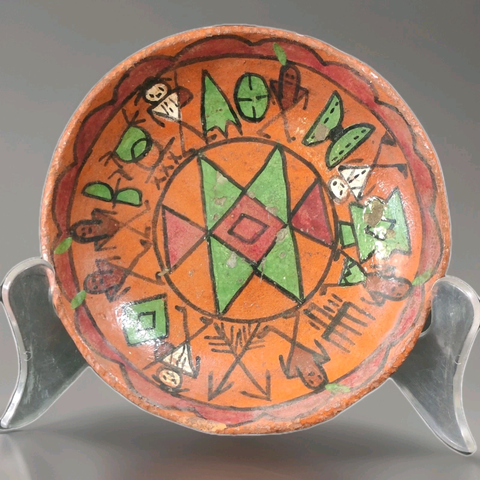 Pamunkey Indian Reservation 6“ Pottery Plate "Laughing Water" Signed READ SEE