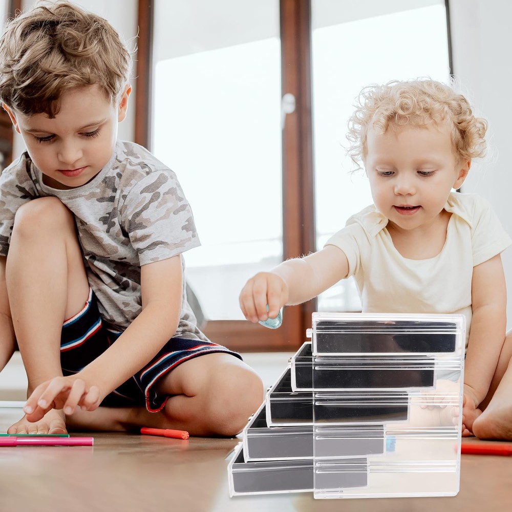 Rock Display Case, Collection Box, 90 Grid Crystal Clear