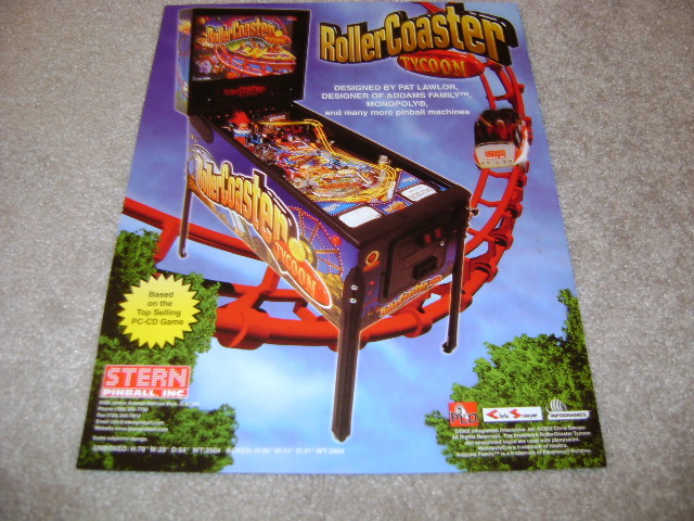 STERN Roller Coaster TYCOON   pinball flyer