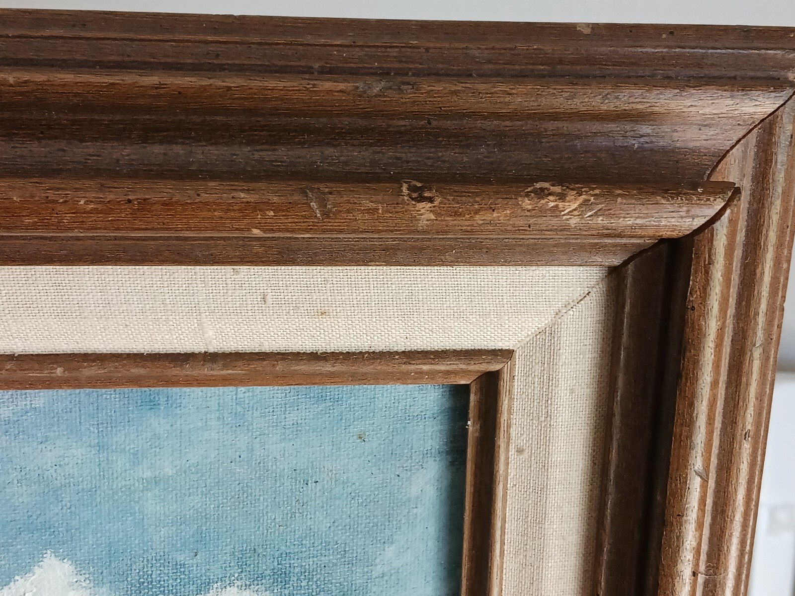 Vintage painting Seascape Beach Ocean signed V. Jackson Exhib. Vancouver, WA