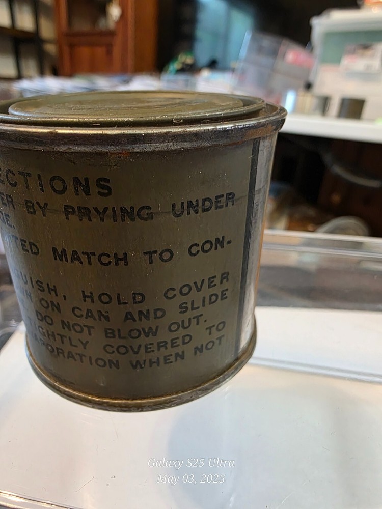 GI WWII Wood Alcohol C Ration Heater Can