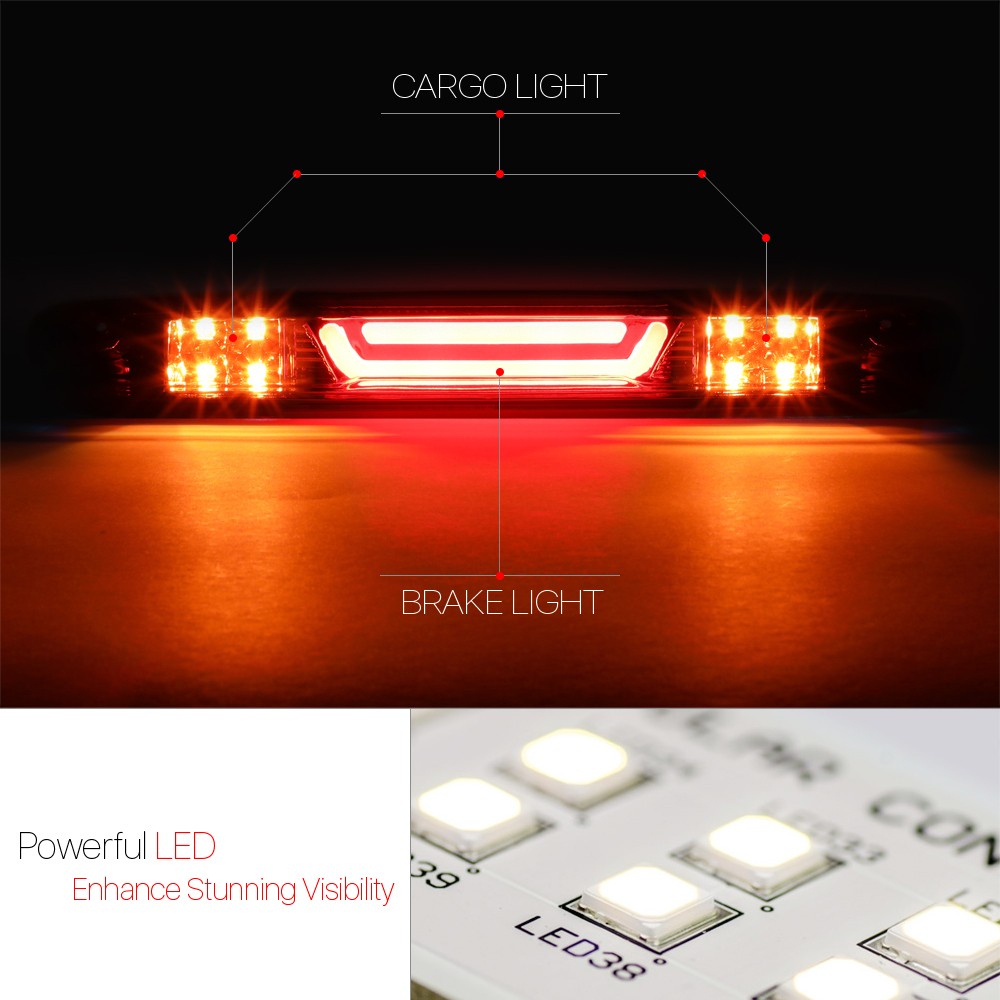 Red LED Bar Third [3rd] Brake Light Cargo Functioned for 07-14 Silverado/Sierra
