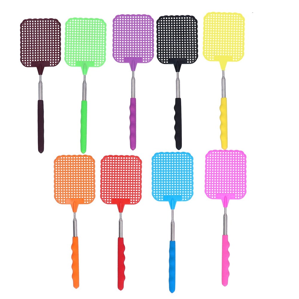 9PCS Plastic Fly Swatter Multi Pack Mini Fly Swatter with Retractable Stainle...